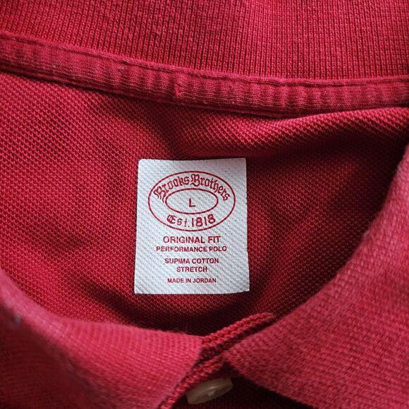 Brooks Brothers Performance Polo Golden Fleece 1818 Men's L Red Supima Cotton - Picture 7 of 8